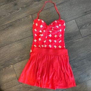 NWOT Kate Spade Pink & White Swimsuit